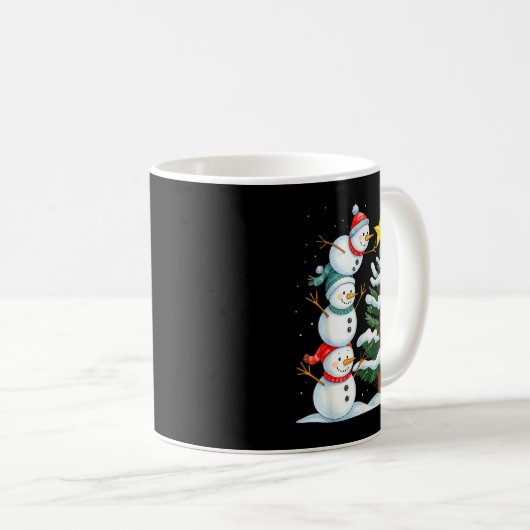 Funny Christmas Snowman Topper Tree Holiday Family Kaffeetasse (VorderseiteRechts)