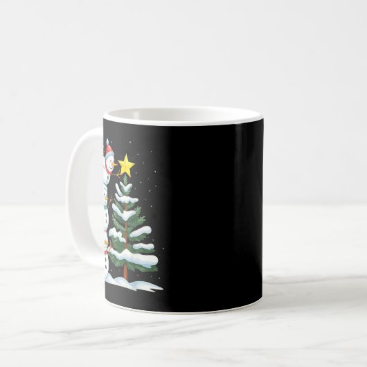 Funny Christmas Snowman Topper Tree Holiday Family Kaffeetasse (Vorderseite Links)
