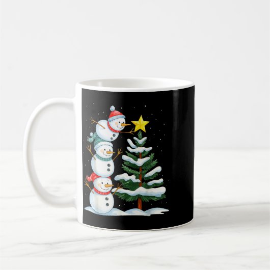 Funny Christmas Snowman Topper Tree Holiday Family Kaffeetasse (Links)