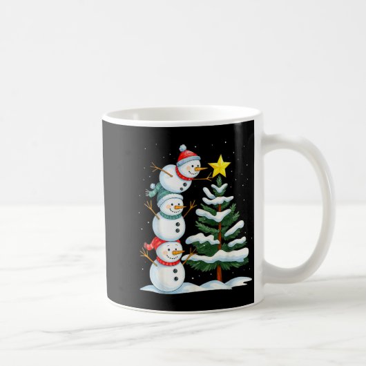 Funny Christmas Snowman Topper Tree Holiday Family Kaffeetasse (Rechts)