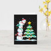 Funny Christmas Snowman Topper Tree Holiday Family Karte (Gelbe Blume)