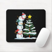 Funny Christmas Snowman Topper Tree Holiday Family Mousepad (Mit Mouse)