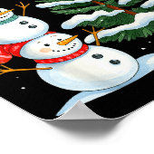 Funny Christmas Snowman Topper Tree Holiday Family Poster (Ecke)