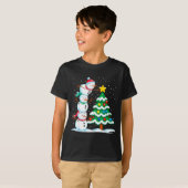 Funny Christmas Snowman Topper Tree Holiday Family T-Shirt (Vorne ganz)