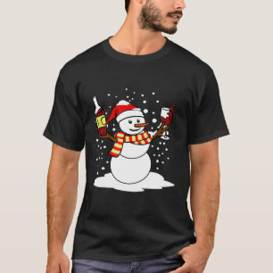 Funny Christmas Snowman Wein für Wein Lover T-Shirt