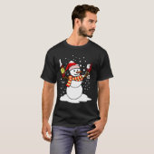Funny Christmas Snowman Weingeschenk für Wein Love T-Shirt (Vorne ganz)