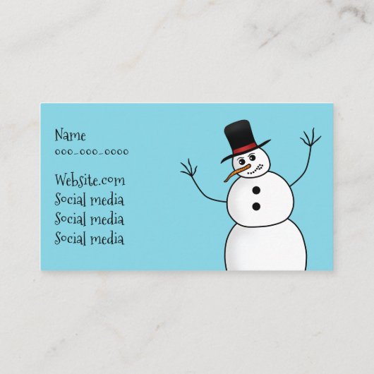 Funny Christmas Snowmann Personal Shopping Visitenkarte (Rückseite)