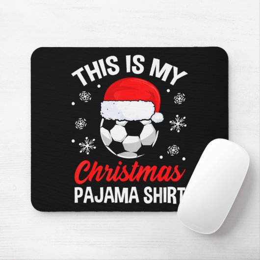 Funny Christmas Soccer Ball Pajama Pj Outfit Men W Mousepad (Mit Mouse)