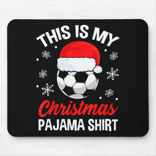 Funny Christmas Soccer Ball Pajama Pj Outfit Men W Mousepad (Vorne)