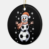 Funny Christmas Soccer Balls Tree as Snowman Keramik Ornament (Links)