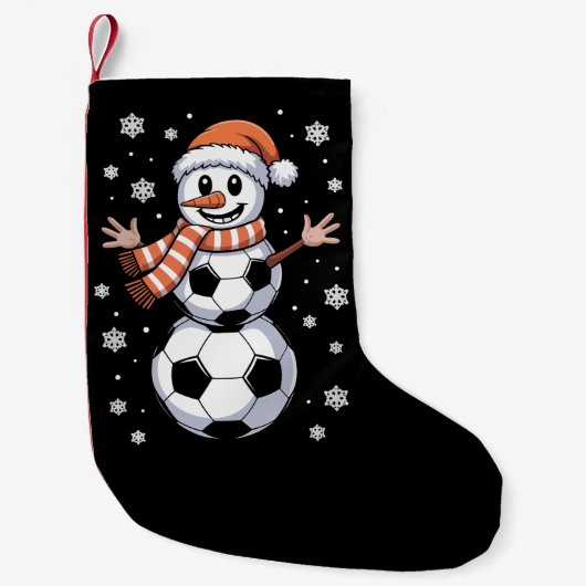 Funny Christmas Soccer Balls Tree as Snowman Kleiner Weihnachtsstrumpf (Vorderseite)