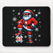 Funny Christmas Soccer Cool Santa Claus 6 7 Meme T Mousepad (Vorne)