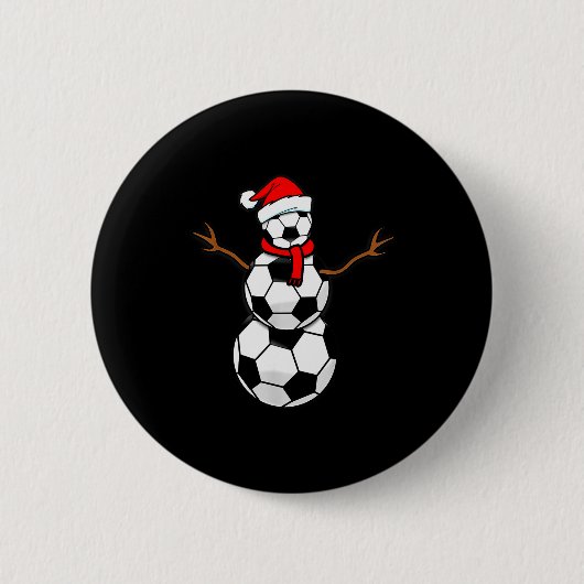 Funny Christmas Soccer Santa Snowman Button (Vorderseite)