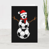 Funny Christmas Soccer Santa Snowman Karte (Vorderseite)