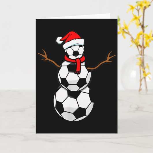 Funny Christmas Soccer Santa Snowman Karte (Gelbe Blume)
