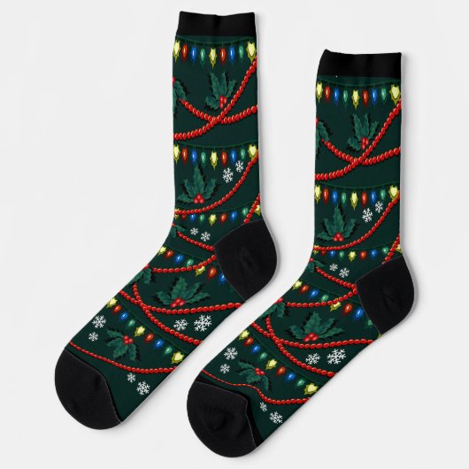 Funny Christmas Socks Christmas Socks Tree Custom Socken (Linkes Detail)