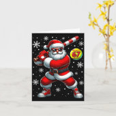 Funny Christmas Softball Cool Santa Claus 6 7 Meme Karte (Gelbe Blume)