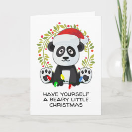 Funny Christmas Song Pun Panda Feiertagskarte