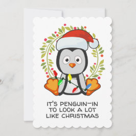 Funny Christmas Song Pun Penguin Feiertagskarte
