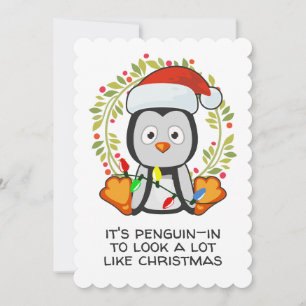 Funny Christmas Song Pun Penguin Feiertagskarte