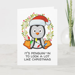 Funny Christmas Song Pun Penguin Feiertagskarte