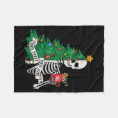 Funny Christmas Sorta Merry Sorta Y Skeleton Xmas Fleecedecke (Vorderseite (Horizontal))
