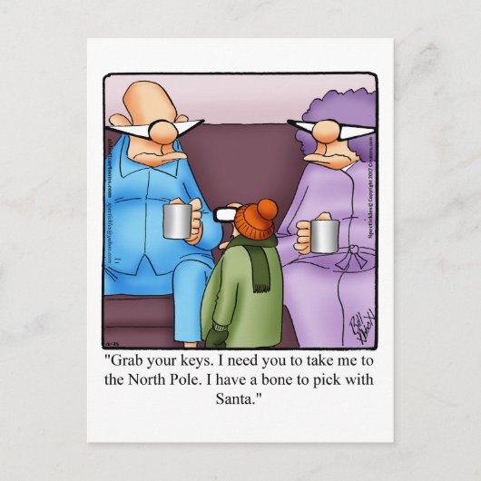 Funny Christmas Spaß Postcard Postkarte (Vorderseite)