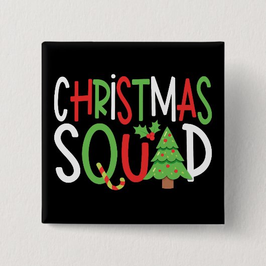Funny Christmas Squad Familienurlaub Button (Vorderseite)