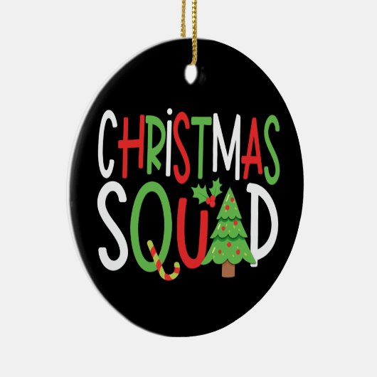 Funny Christmas Squad Familienurlaub Keramik Ornament (Rechts)
