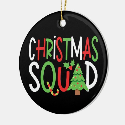Funny Christmas Squad Familienurlaub Keramik Ornament (Links)