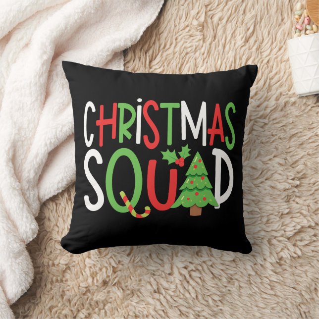 Funny Christmas Squad Familienurlaub Kissen (Decke)