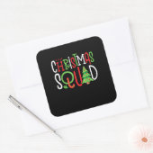 Funny Christmas Squad Xmas Tree Family Matching Pa Quadratischer Aufkleber (Umschlag)