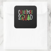 Funny Christmas Squad Xmas Tree Family Matching Pa Quadratischer Aufkleber (Tasche)