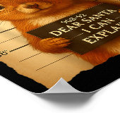 Funny Christmas Squirrel - Cute Squirrel Santa Hat Poster (Ecke)