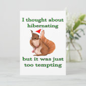Funny Christmas Squirrel Feiertagskarte (Stehend Vorderseite)