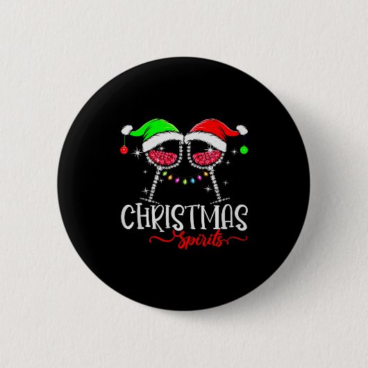 Funny Christmas Srits Gles Of Wine Party Xmas Paja Button (Vorderseite)