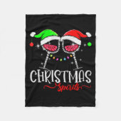 Funny Christmas Srits Gles Of Wine Party Xmas Paja Fleecedecke (Vorderseite)