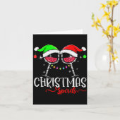 Funny Christmas Srits Gles Of Wine Party Xmas Paja Karte (Gelbe Blume)