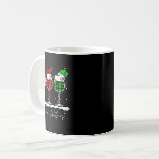 Funny Christmas Srits Gles Of Wine Xmas Holidays P Kaffeetasse (Vorderseite Links)