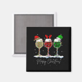 Funny Christmas Srits Gles Of Wine Xmas Holidays P Magnet (Vorderseite/Rückseite)