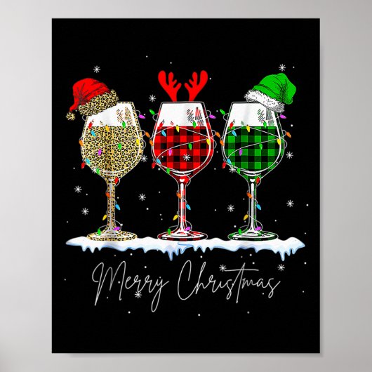 Funny Christmas Srits Gles Of Wine Xmas Holidays P Poster (Vorne)
