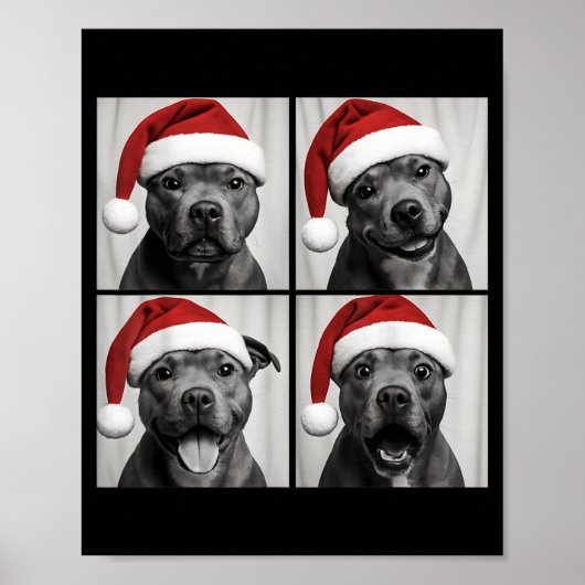 Funny Christmas Staffordshire Bull Terrier Santa P Poster (Vorne)