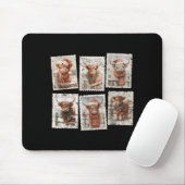 Funny Christmas Stamp Highland Cow Lover Merry Xma Mousepad (Mit Mouse)