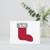 Funny Christmas Strumpf Feiertagspostkarte (Stehend Vorderseite)