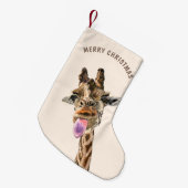 Funny Christmas Strumpf Happy Giraffe - Lächeln Kleiner Weihnachtsstrumpf (Vorderansicht (hängend))