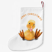 Funny Christmas Strumpf mit Happy Yellow Duck Kleiner Weihnachtsstrumpf (Rückseite)