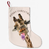Funny Christmas Strumpf Playful Giraffe - Lächeln Kleiner Weihnachtsstrumpf (Vorderseite)