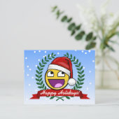 Funny Christmas Style Phantastische Face Meme Feiertagspostkarte (Stehend Vorderseite)