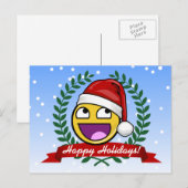 Funny Christmas Style Phantastische Face Meme Feiertagspostkarte (Vorne/Hinten)