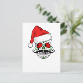Funny Christmas Sugar Skull Feiertagspostkarte (Stehend Vorderseite)